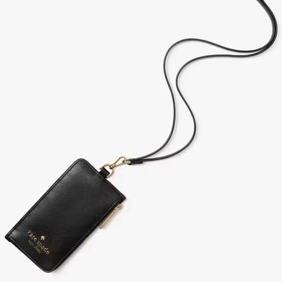 kate spade Handbags - Kate Spade NWT Black Madison Card Case Lanyard